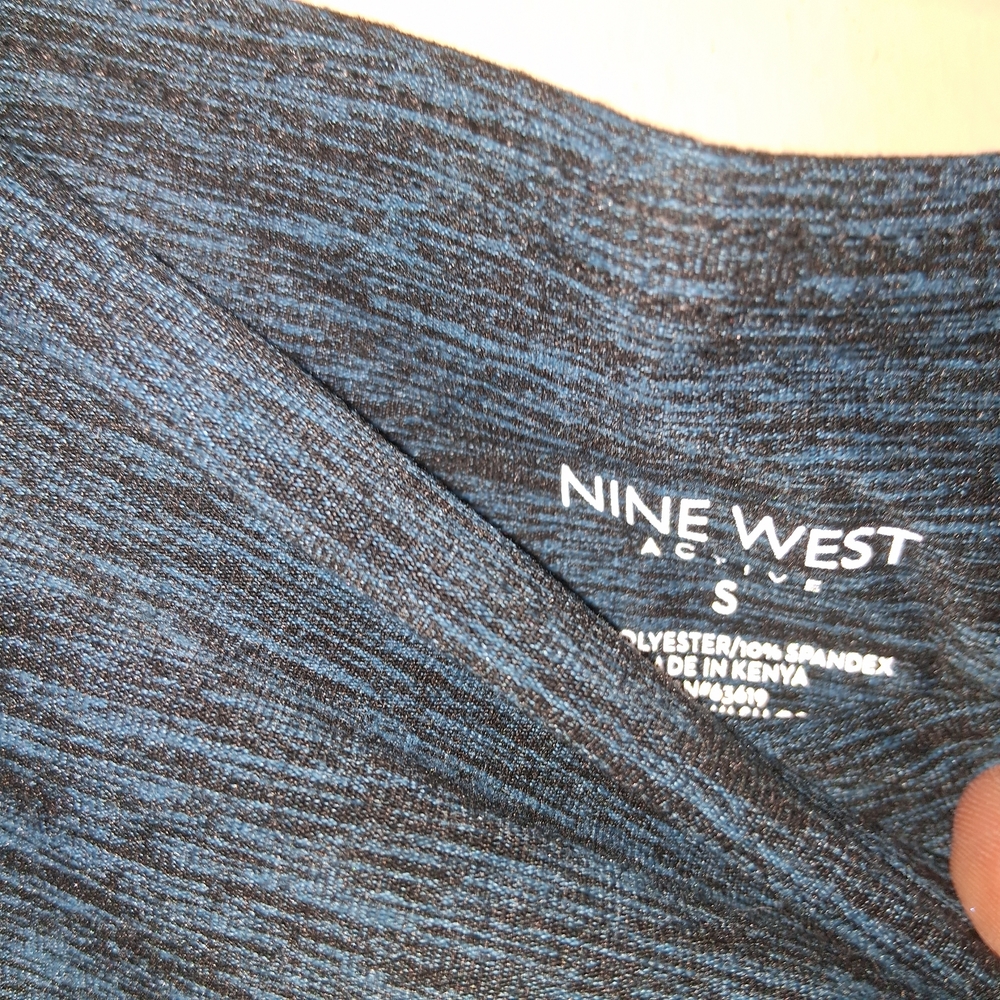 Nine West Teal Marled High-Waist Workout Capri Leggings - Picture 4 of 7